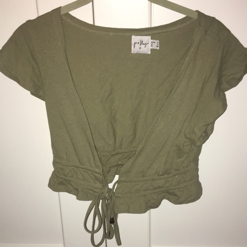 Princess Polly olive green tie top shop